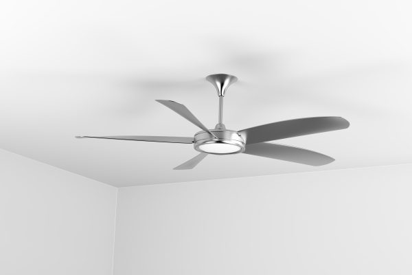 Silver ceiling fan